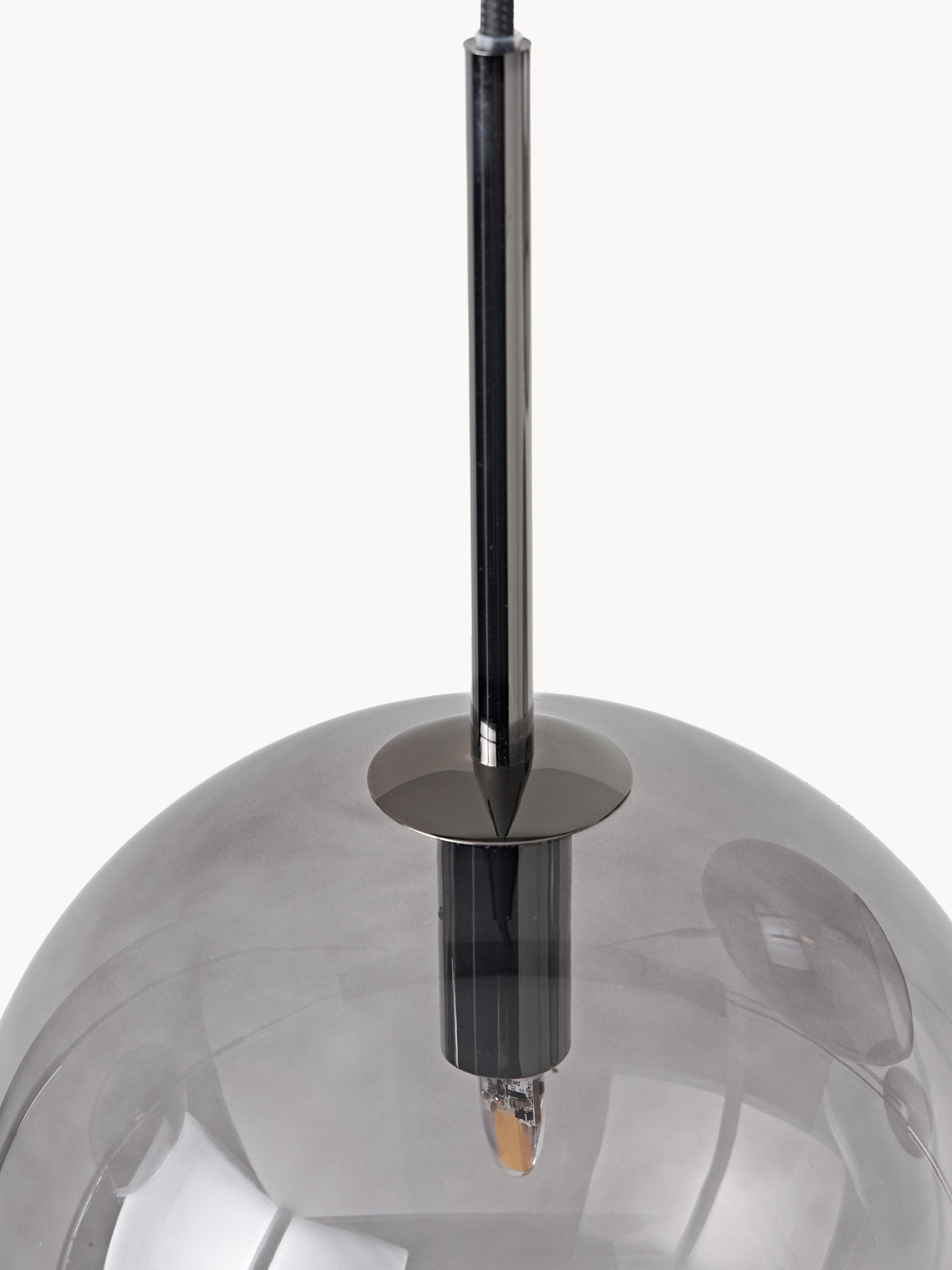 Grande suspension boule en verre Kjel - Gris, transparent