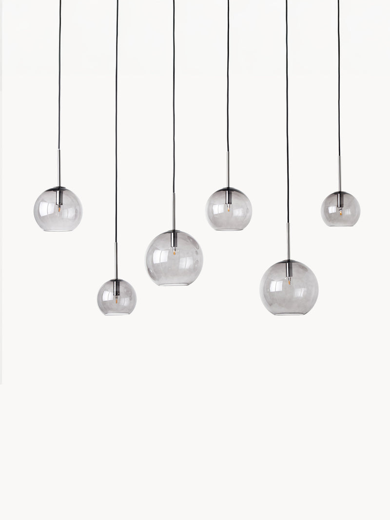 Grande suspension boule en verre Kjel - Gris, transparent