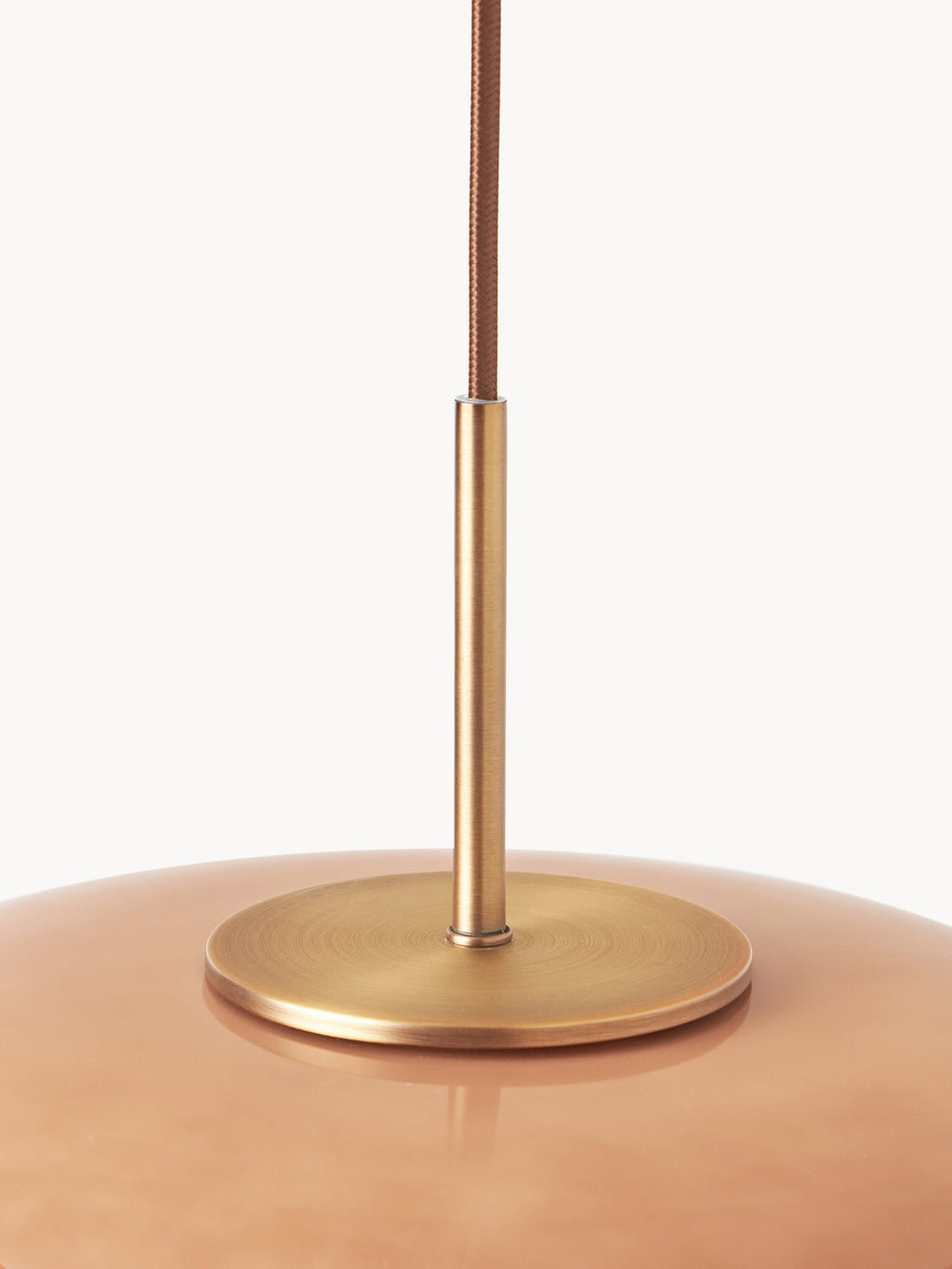 Suspension en verre opalescent Hewitt - Vieux rose, doré