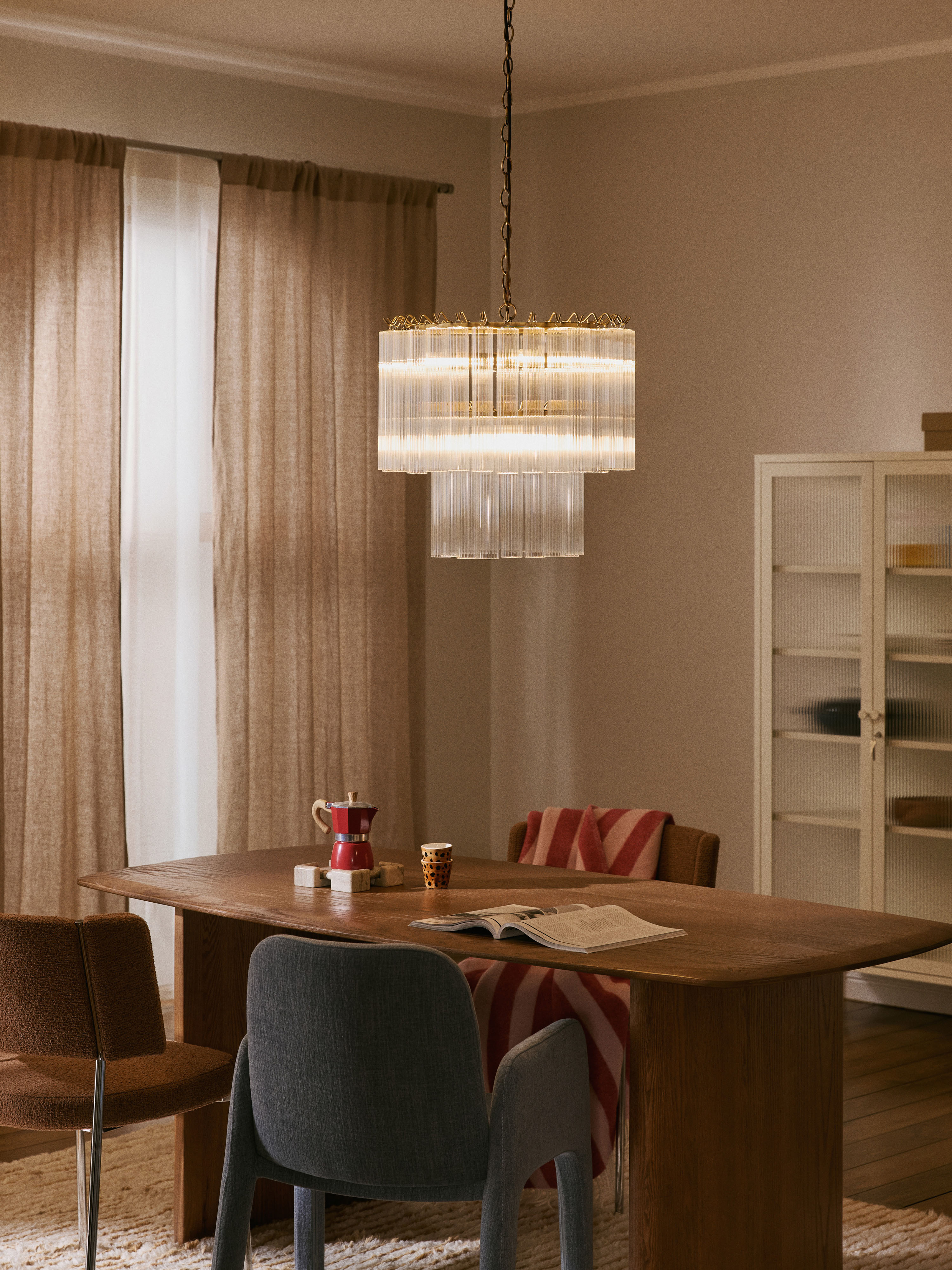 Lustre en verre Tove - Transparent, doré