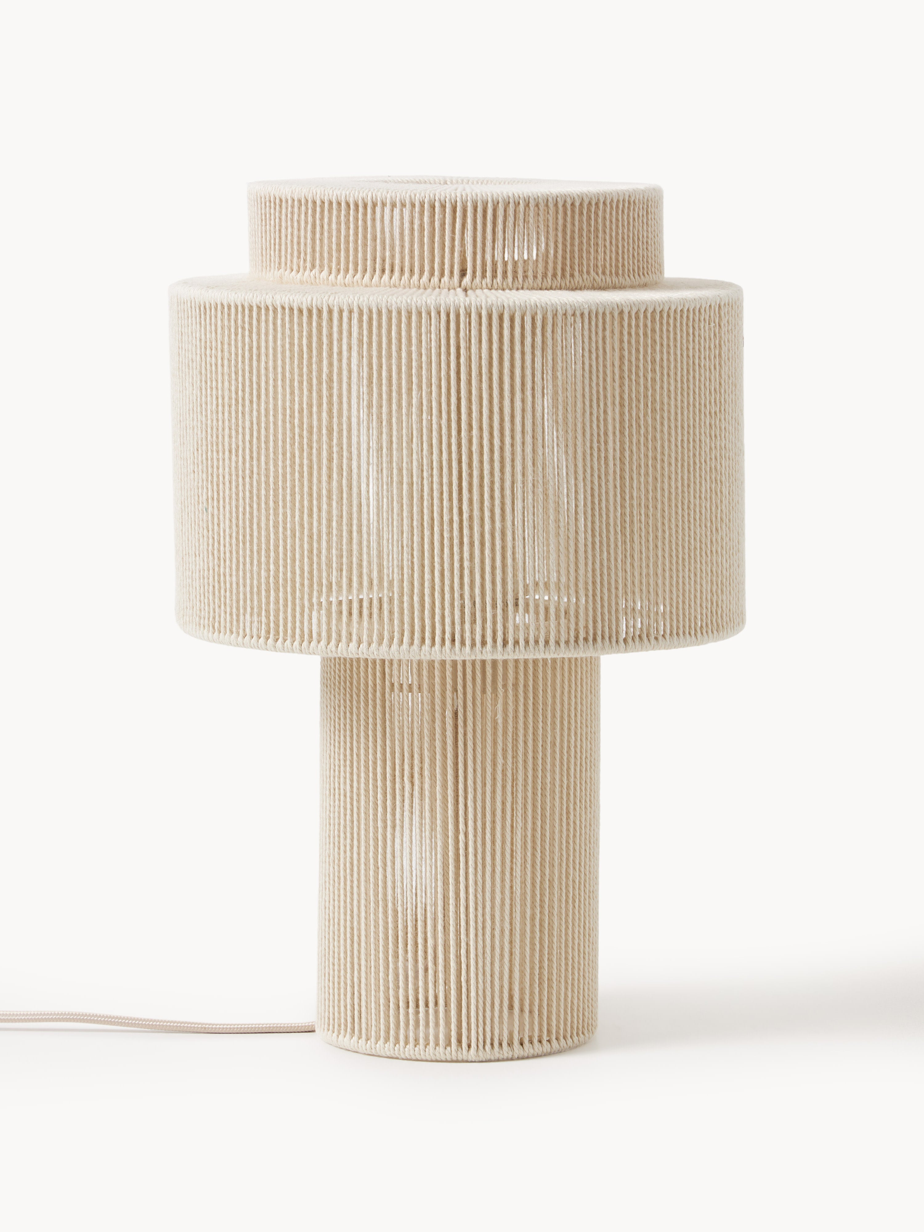 Lampe à poser en lin Matias - Blanc crème