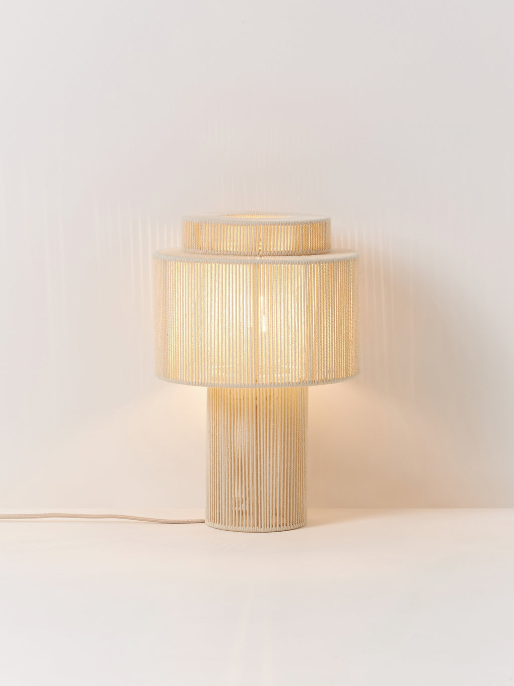 Lampe à poser en lin Matias - Blanc crème