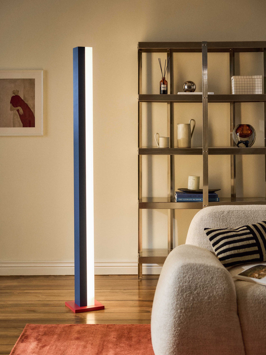 Lampadaire LED à intensité variable Compton - Bleu, rouge, gris clair