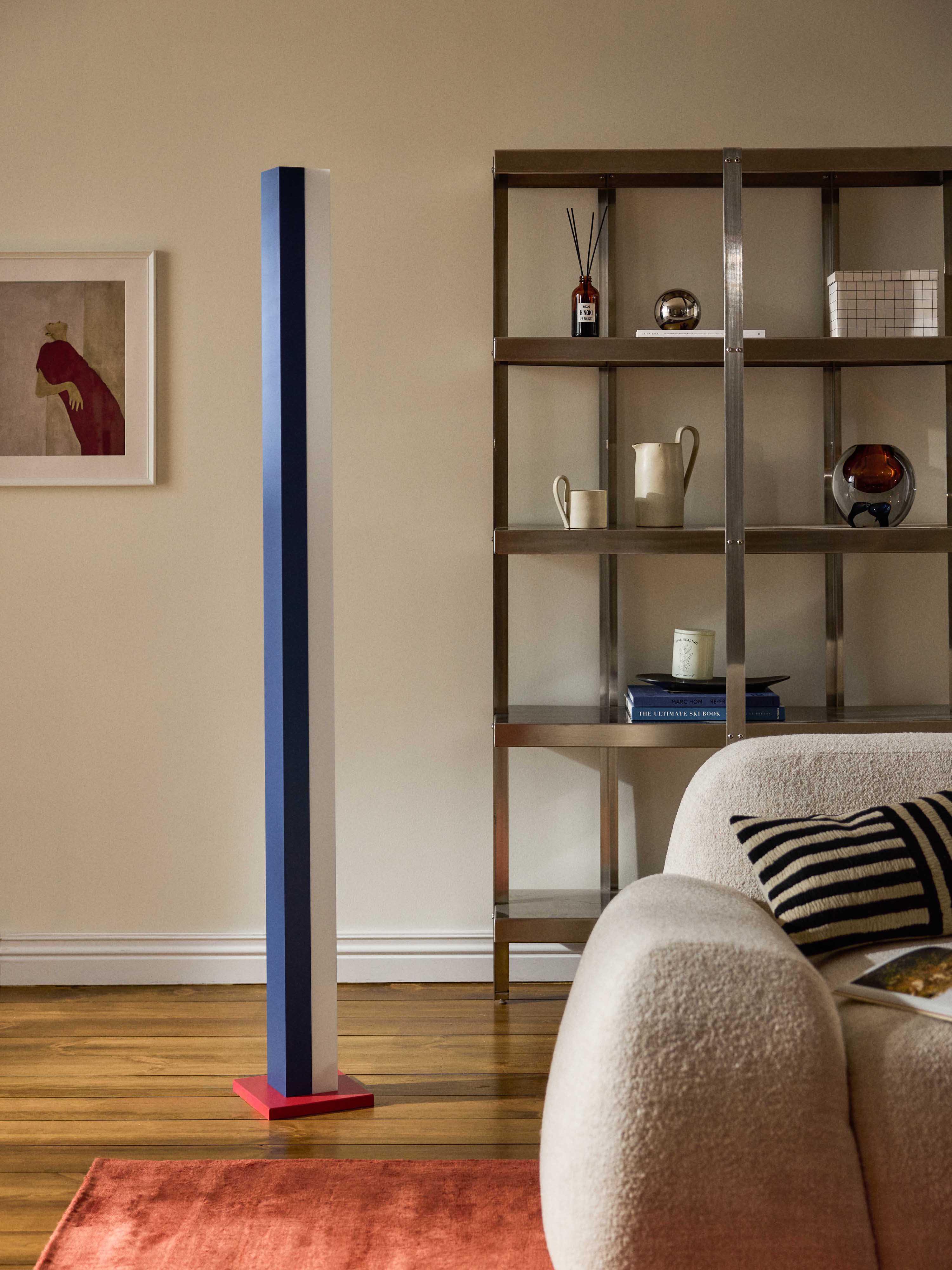 Lampadaire LED à intensité variable Compton - Bleu, rouge, gris clair