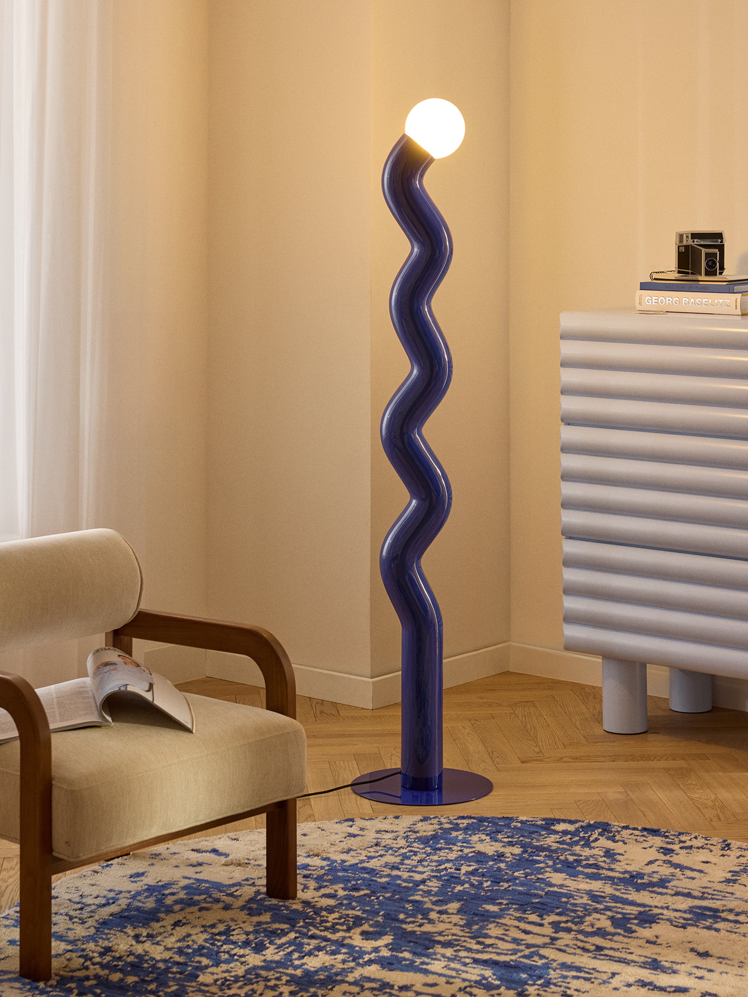 Grand lampadaire Moor - Bleu marine