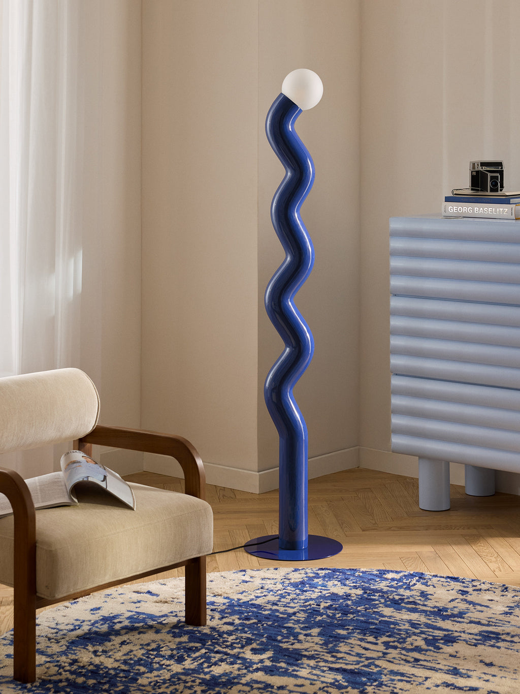 Grand lampadaire Moor - Bleu marine