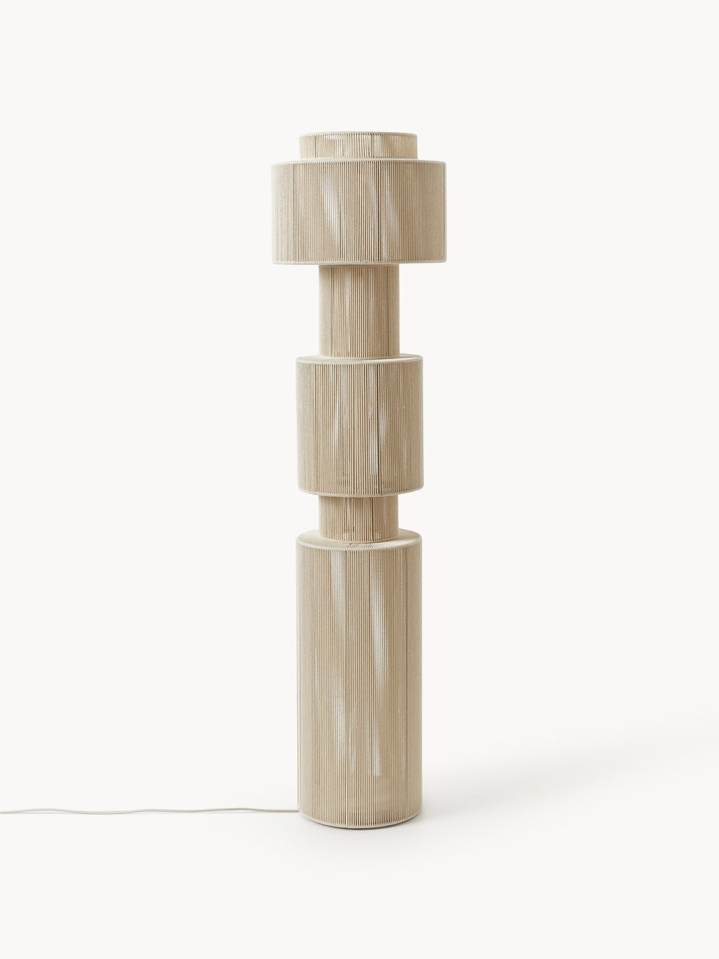 Lampadaire en fils de lin Matias - Beige clair