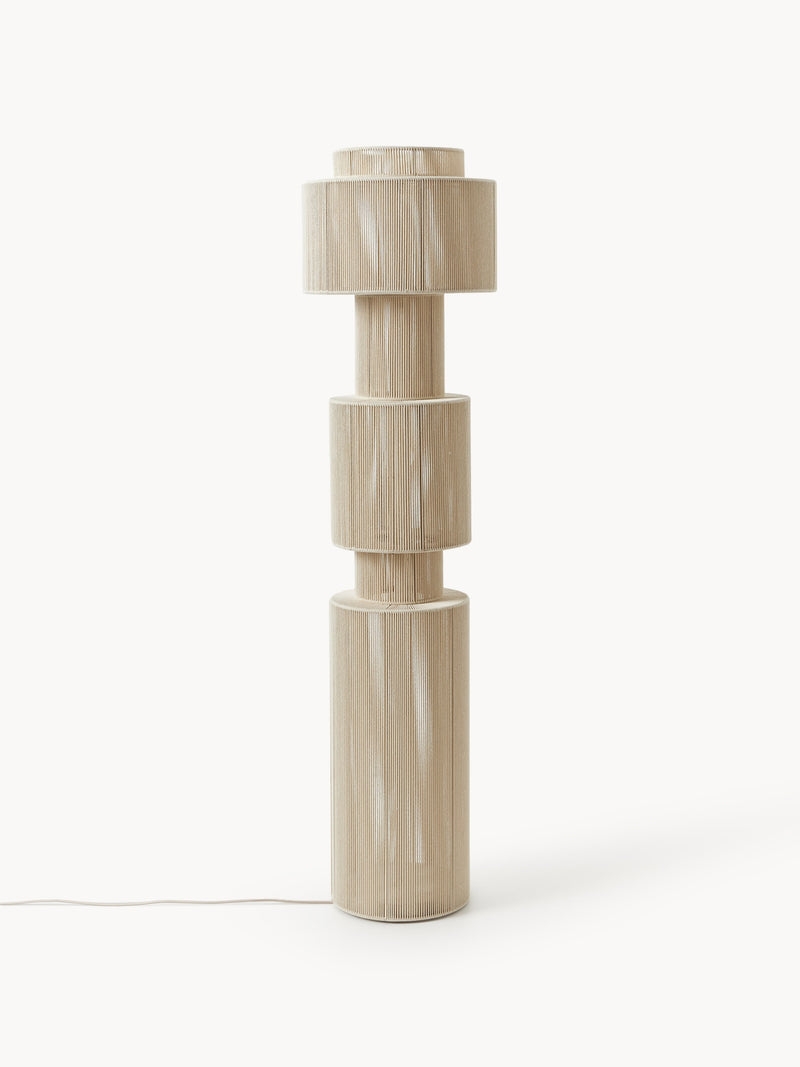 Lampadaire en fils de lin Matias - Beige clair