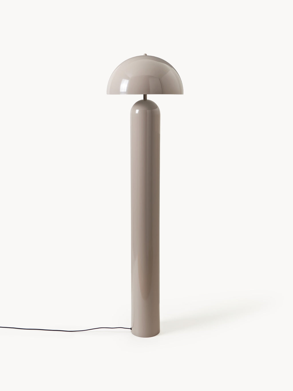 Lampadaire rétro Elmo - Taupe, haute brillance