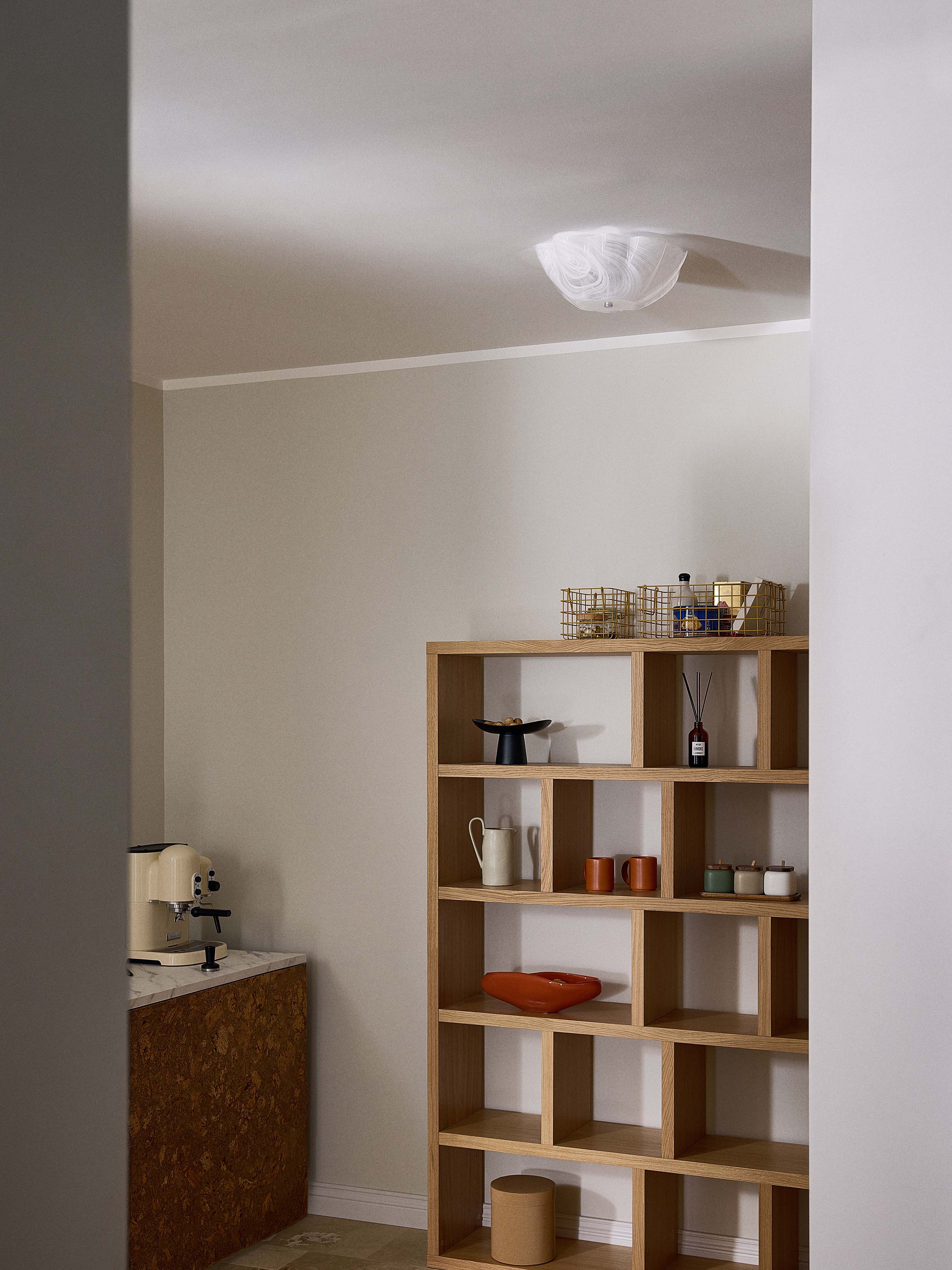 Plafonnier en verre Acton - Blanc, transparent