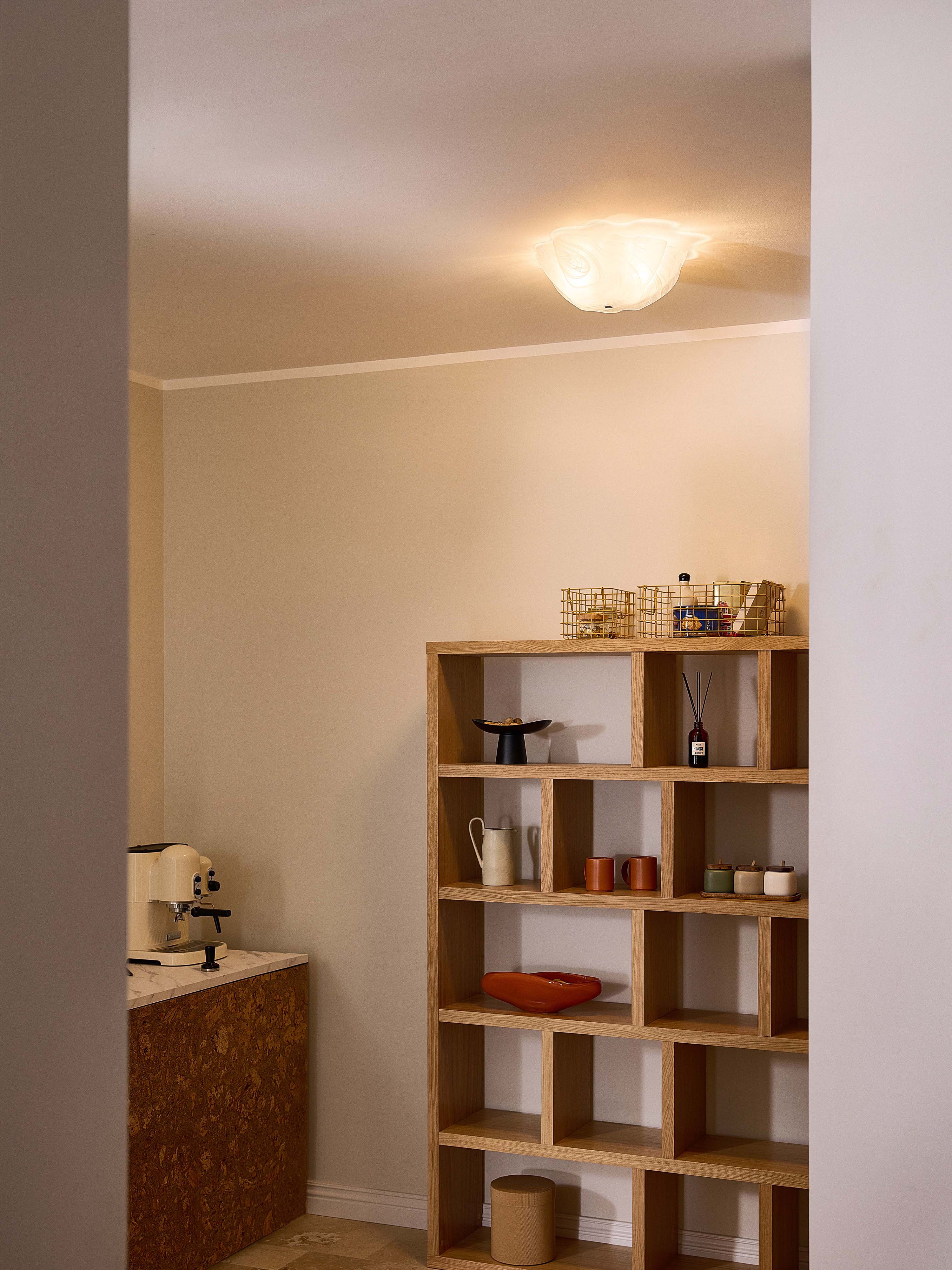 Plafonnier en verre Acton - Blanc, transparent