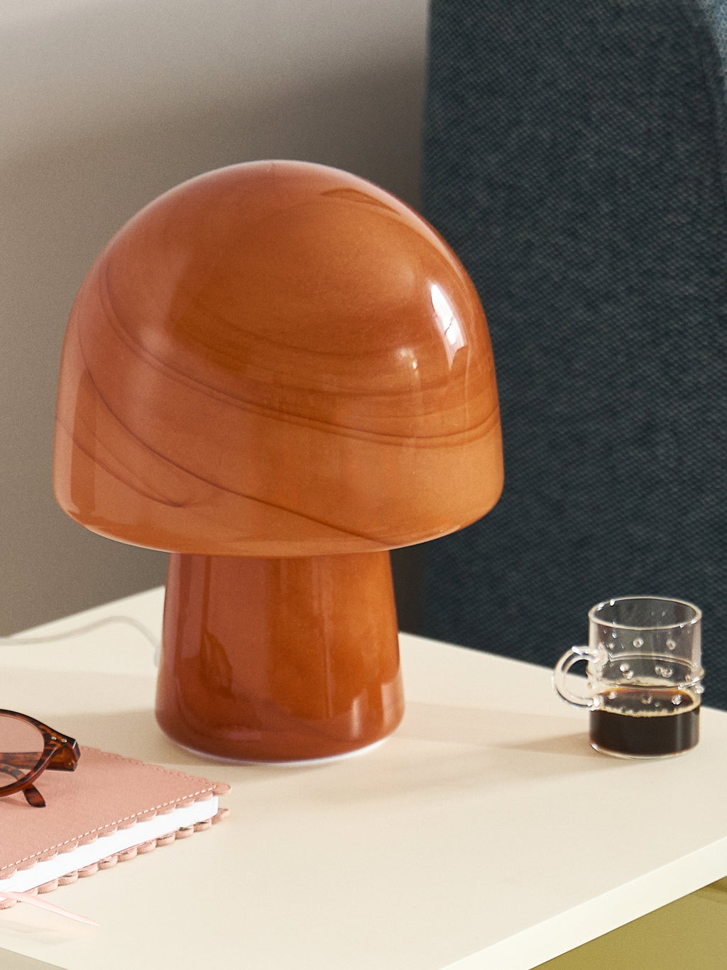 Lampe à poser effet marbre Ean - Brun clair, aspect marbre