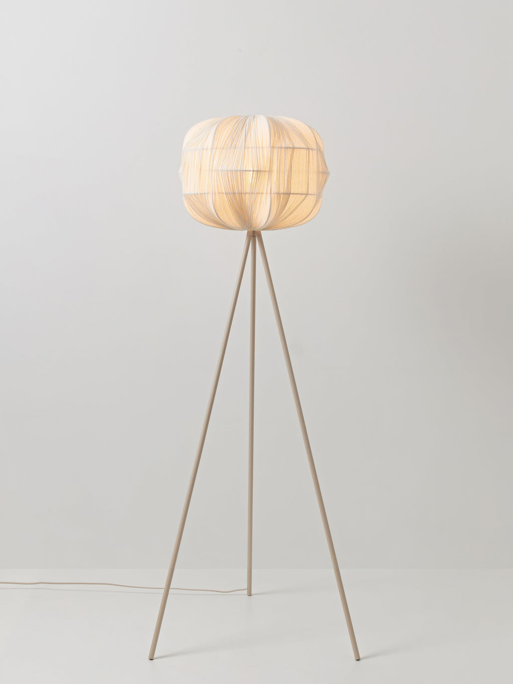 Lampadaire en lin Yul - Beige clair