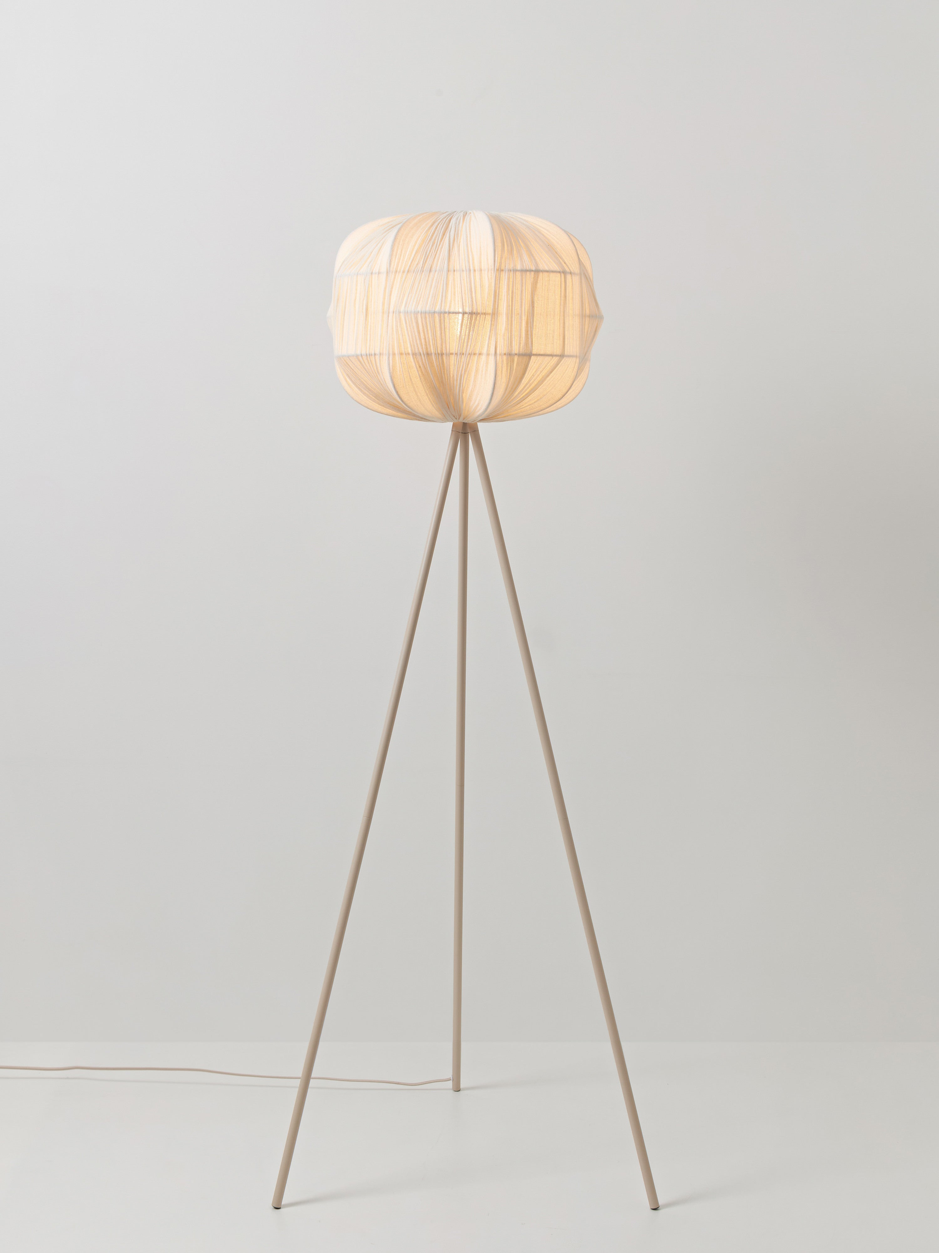 Lampadaire en lin Yul - Beige clair