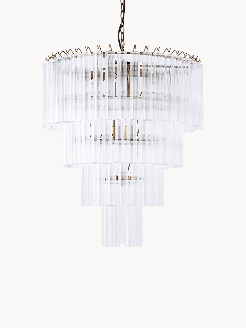 Grand lustre en verre Tove - Transparent, doré