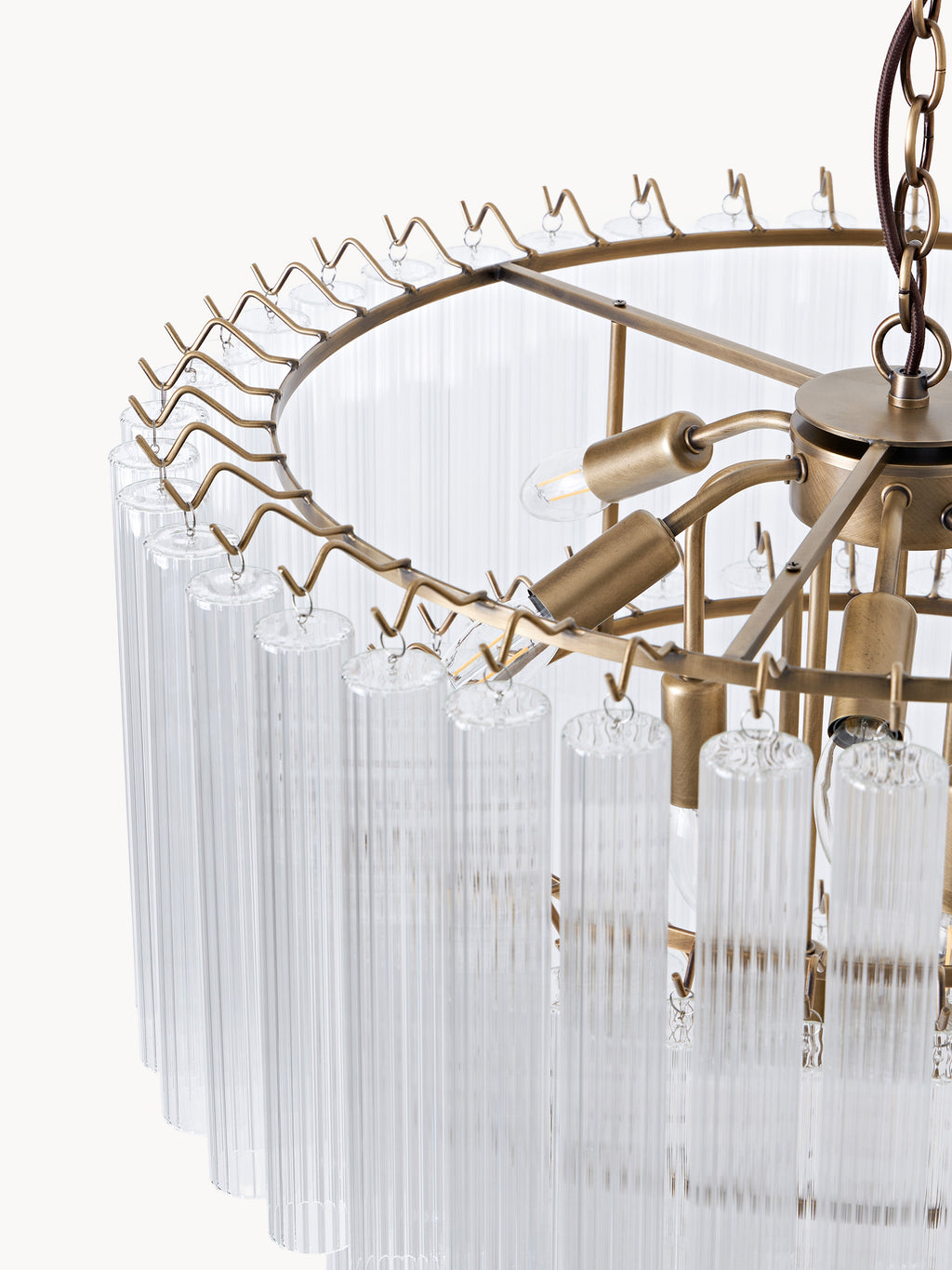 Grand lustre en verre Tove - Transparent, doré