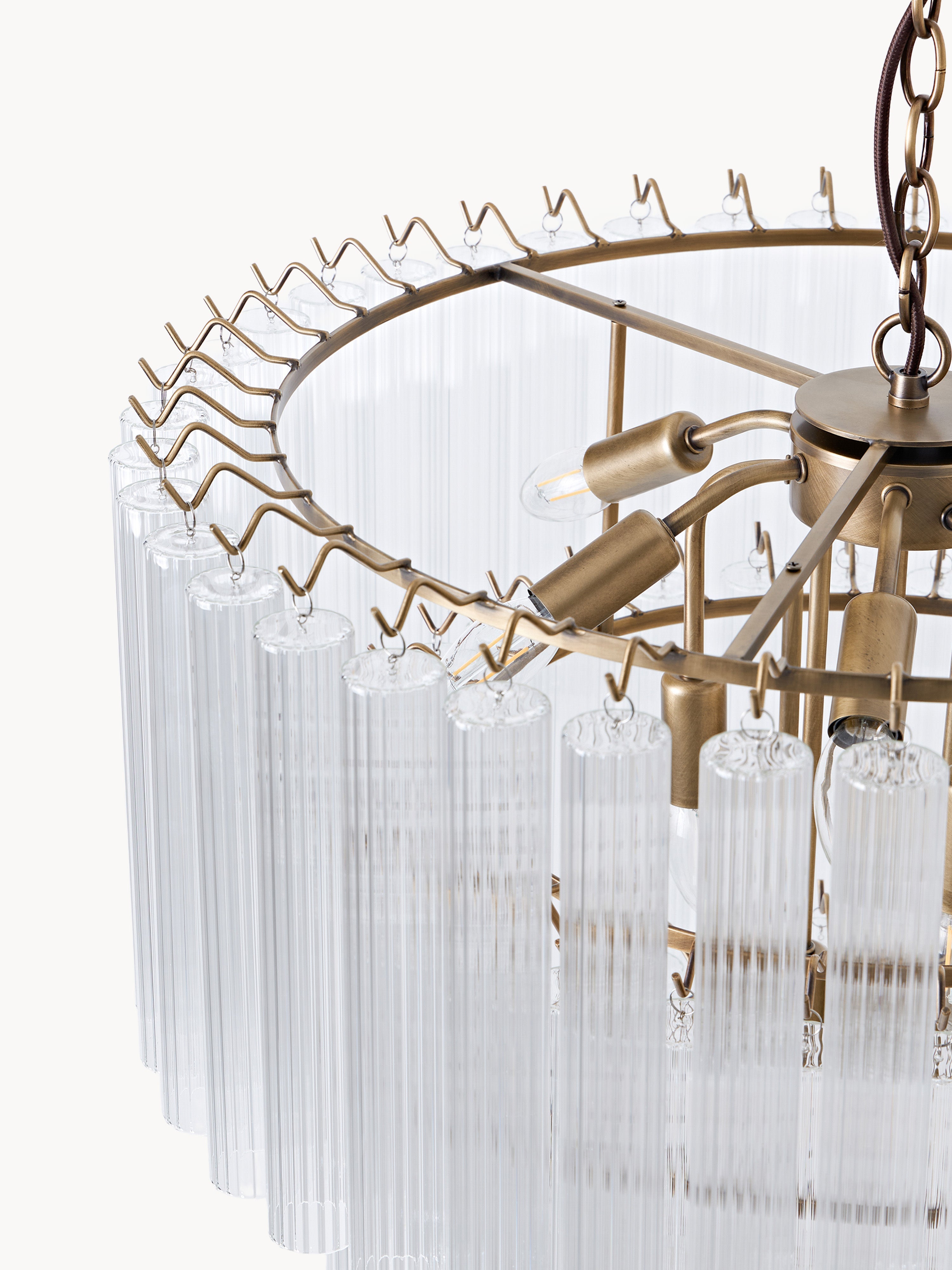 Grand lustre en verre Tove - Transparent, doré