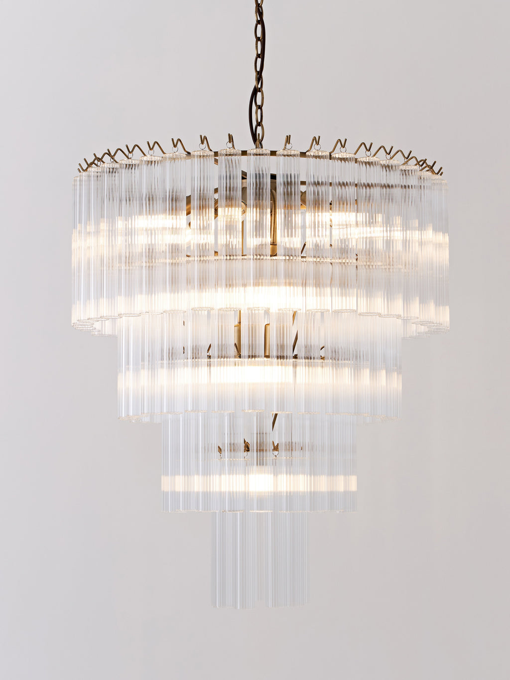 Grand lustre en verre Tove - Transparent, doré