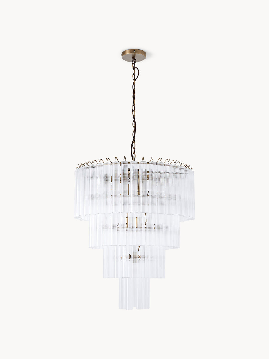 Grand lustre en verre Tove - Transparent, doré