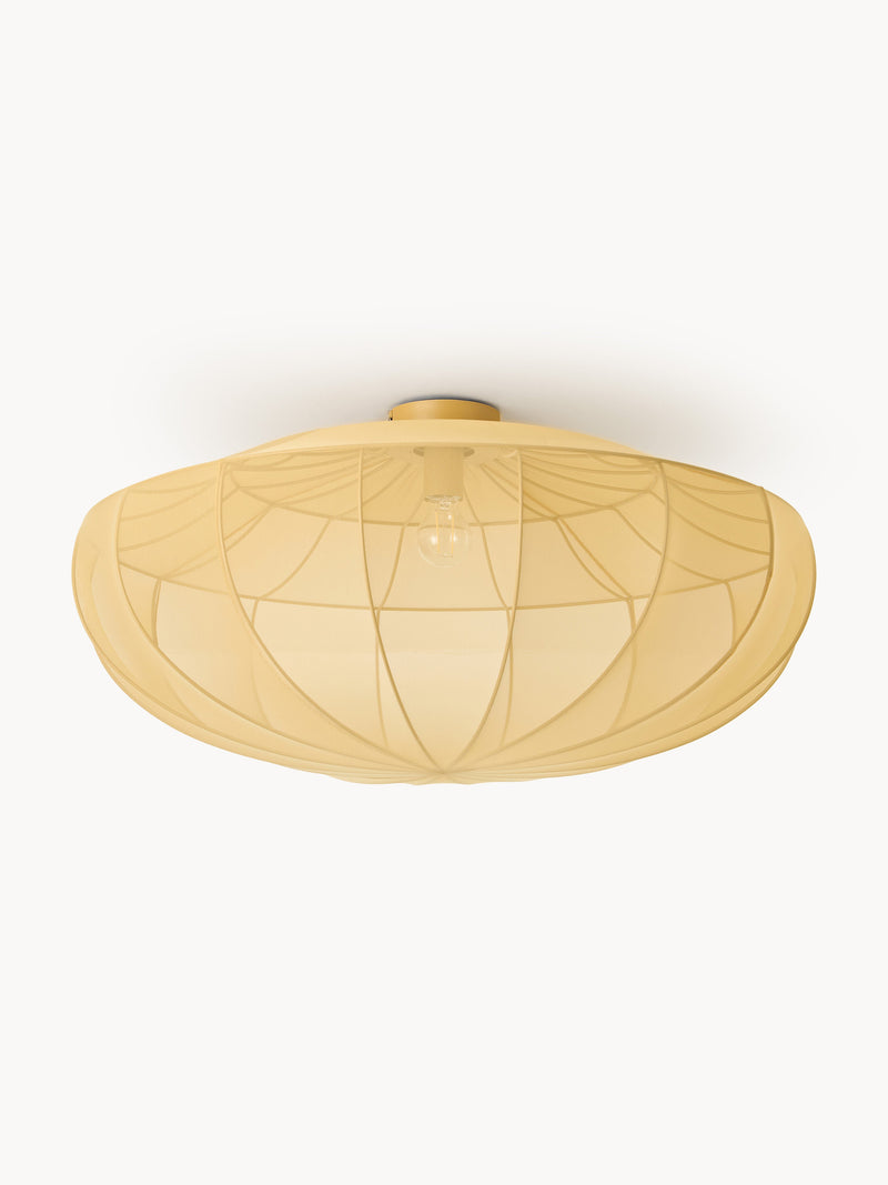 Grand plafonnier en maille Paavo - Jaune ocre