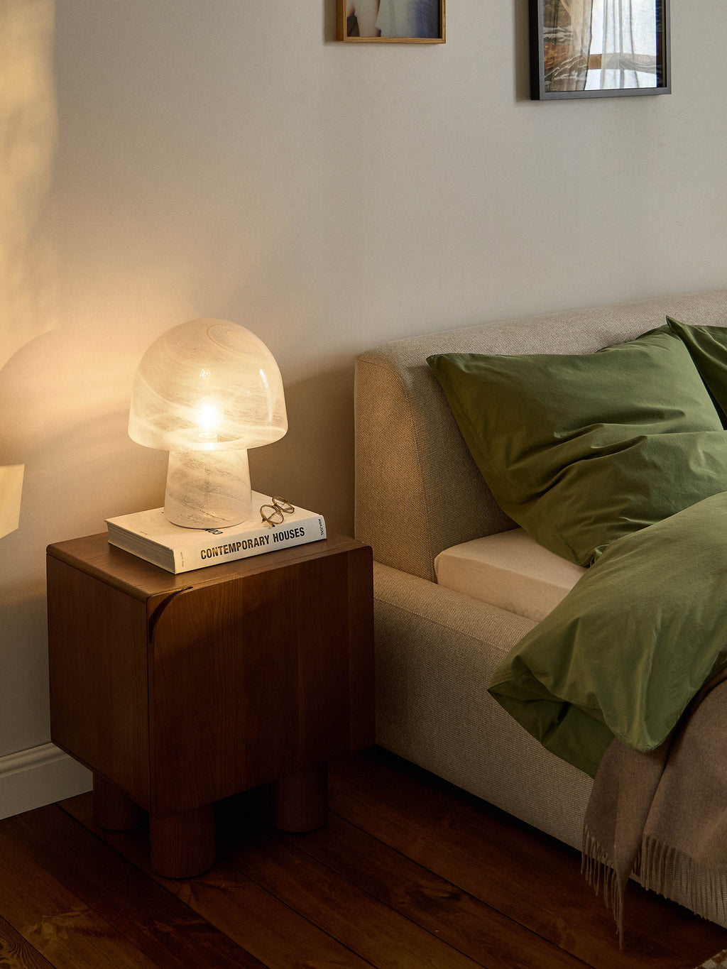 Lampe à poser effet marbre Ean - Blanc, aspect marbre