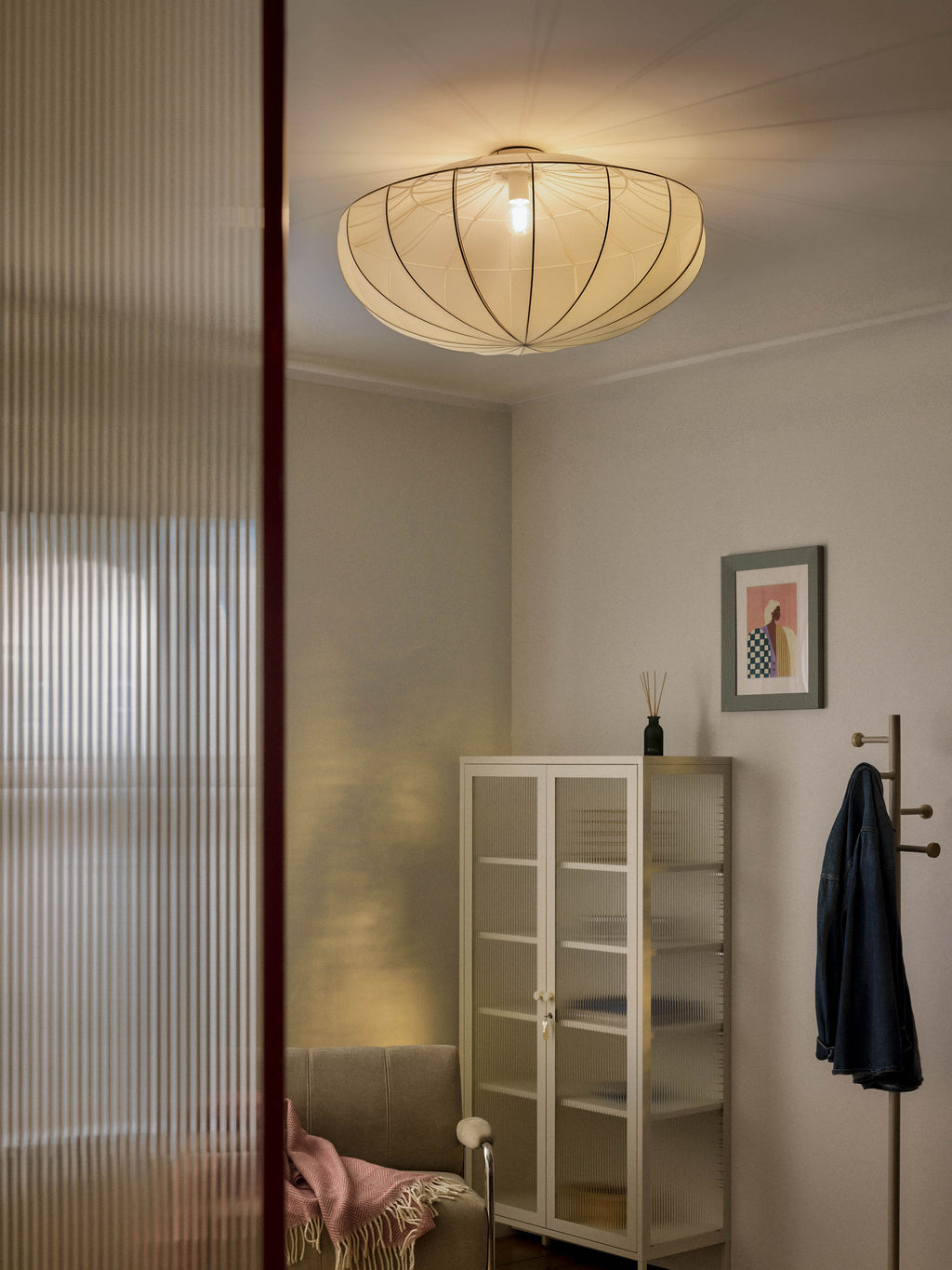 Grand plafonnier en maille Paavo - Beige