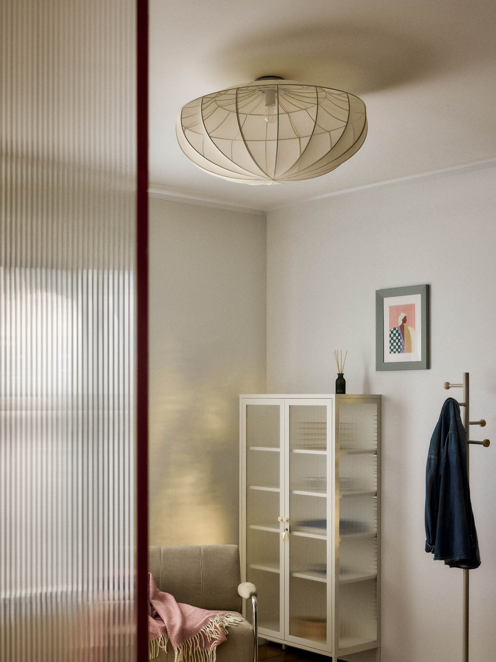 Grand plafonnier en maille Paavo - Beige