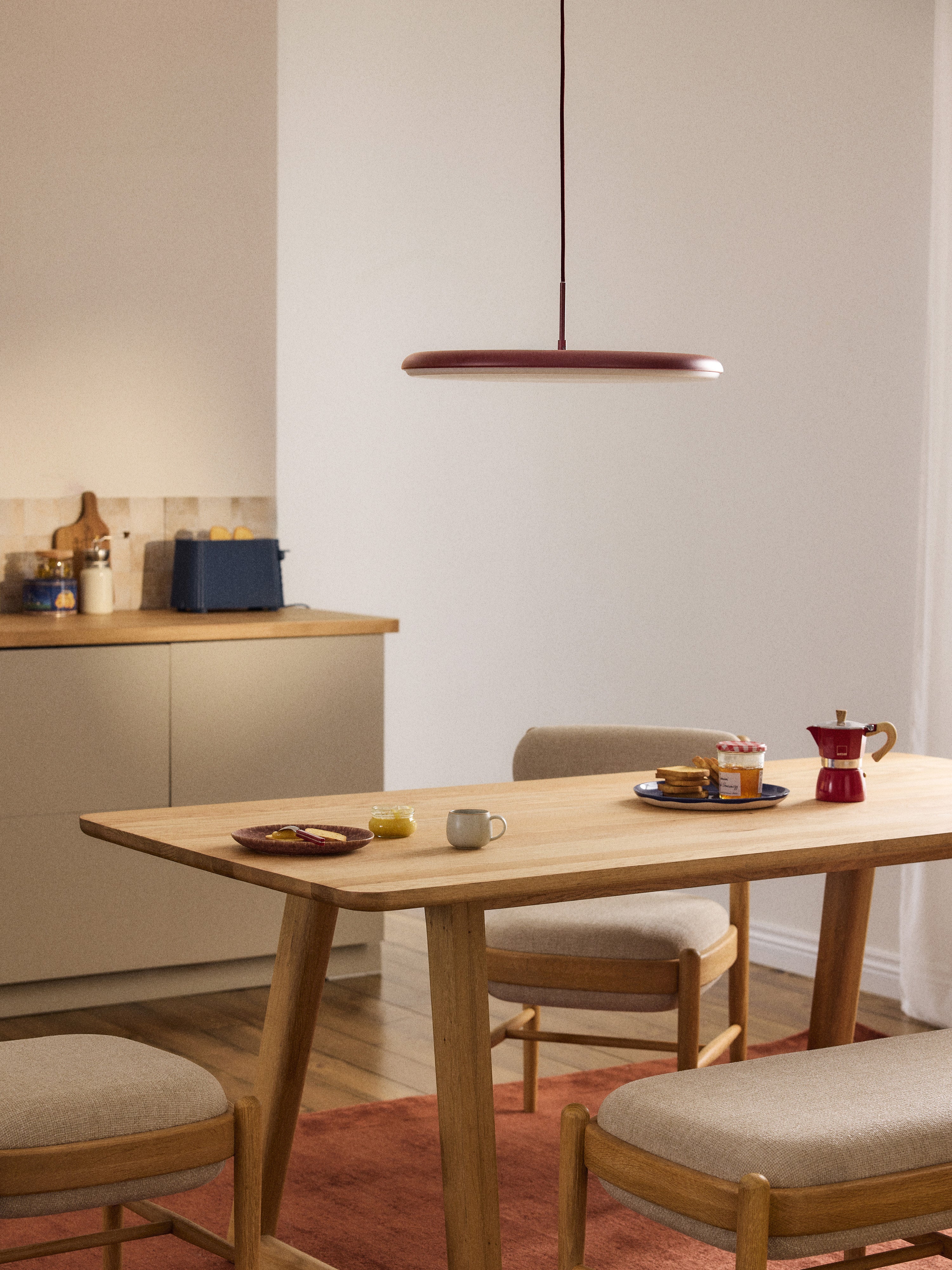Suspension LED Bruun - Rouge bordeaux