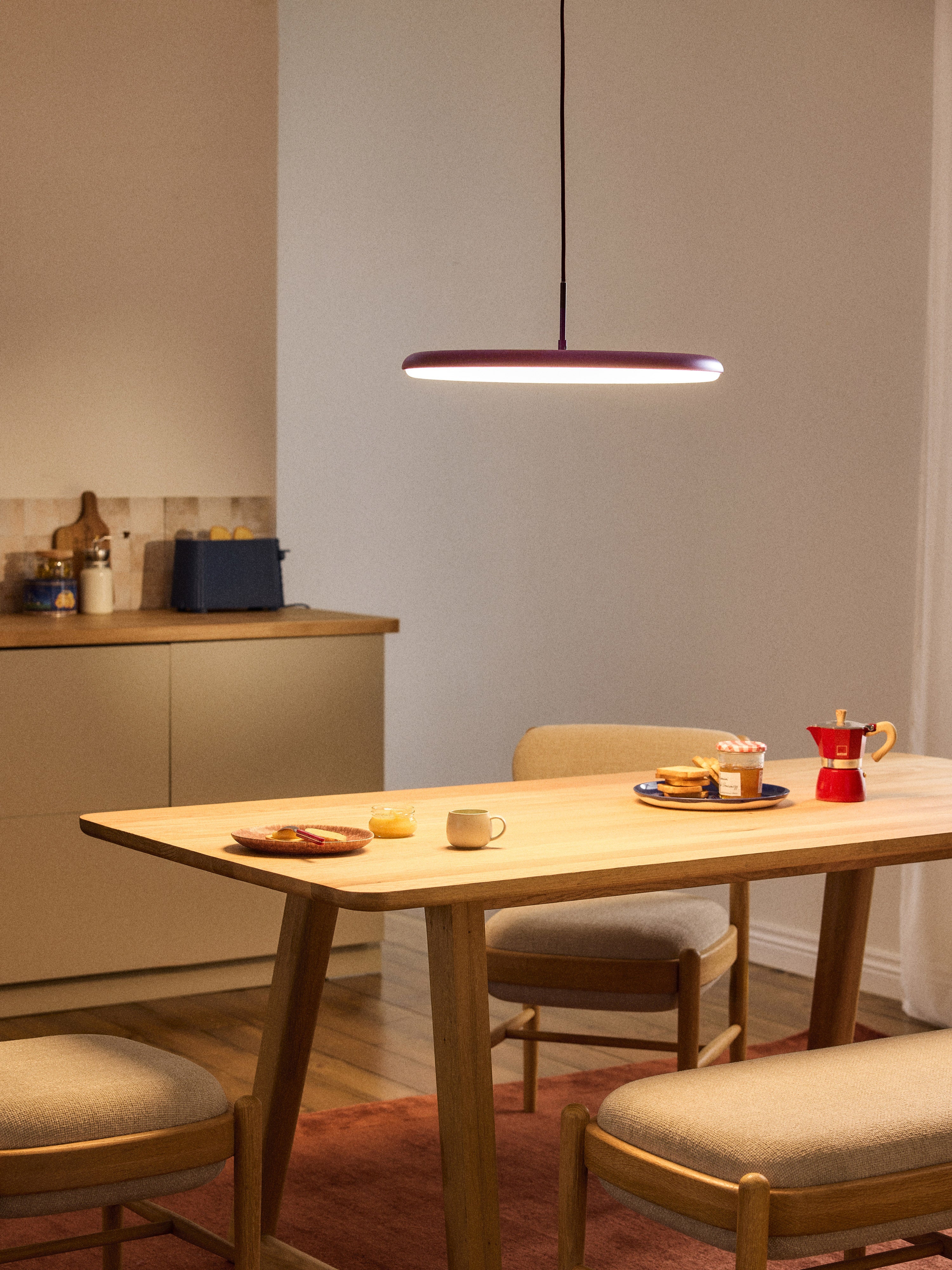 Suspension LED Bruun - Rouge bordeaux