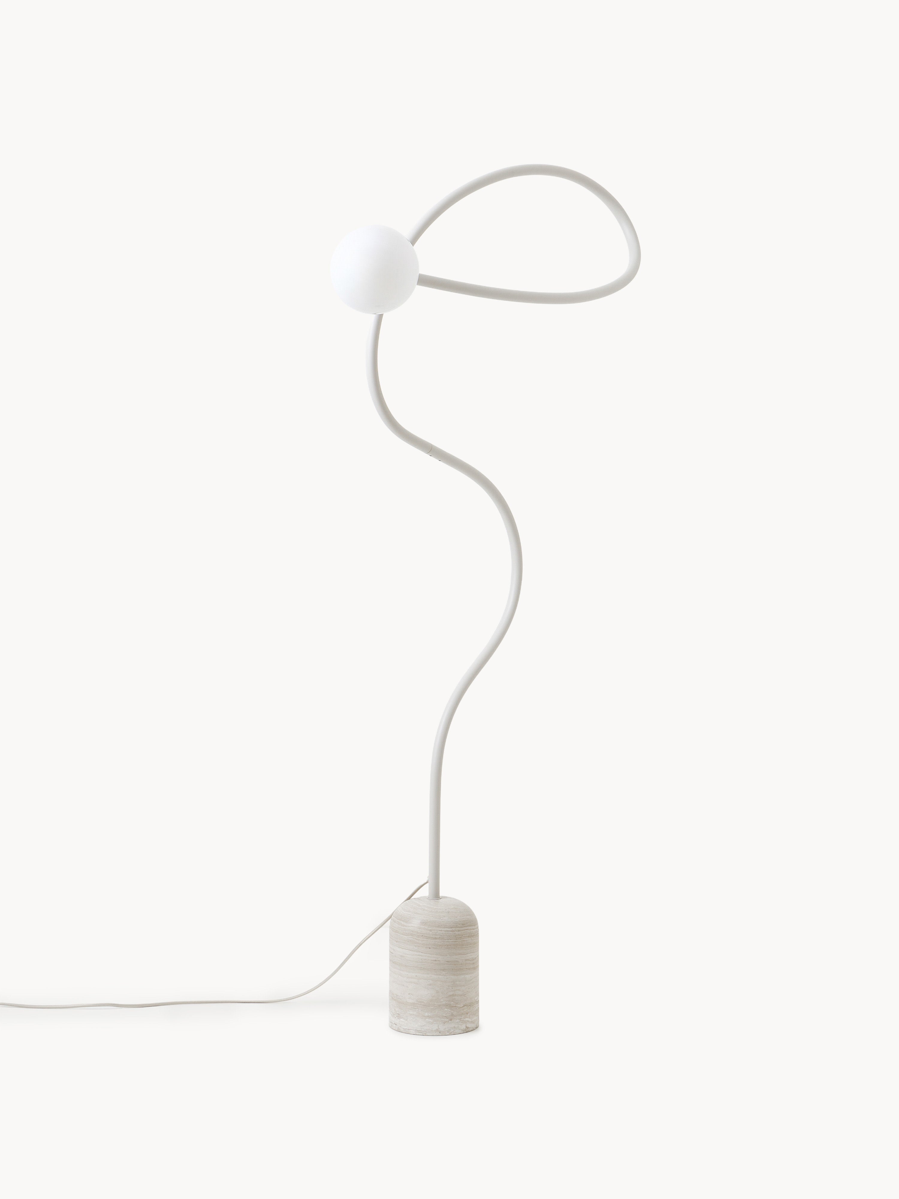 Lampadaire avec pied en marbre Akseli - Beige, marbre