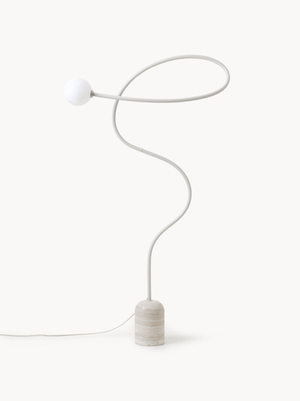 Lampadaire avec pied en marbre Akseli - Beige, marbre