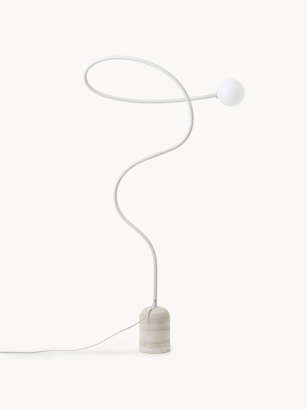 Lampadaire avec pied en marbre Akseli - Beige, marbre