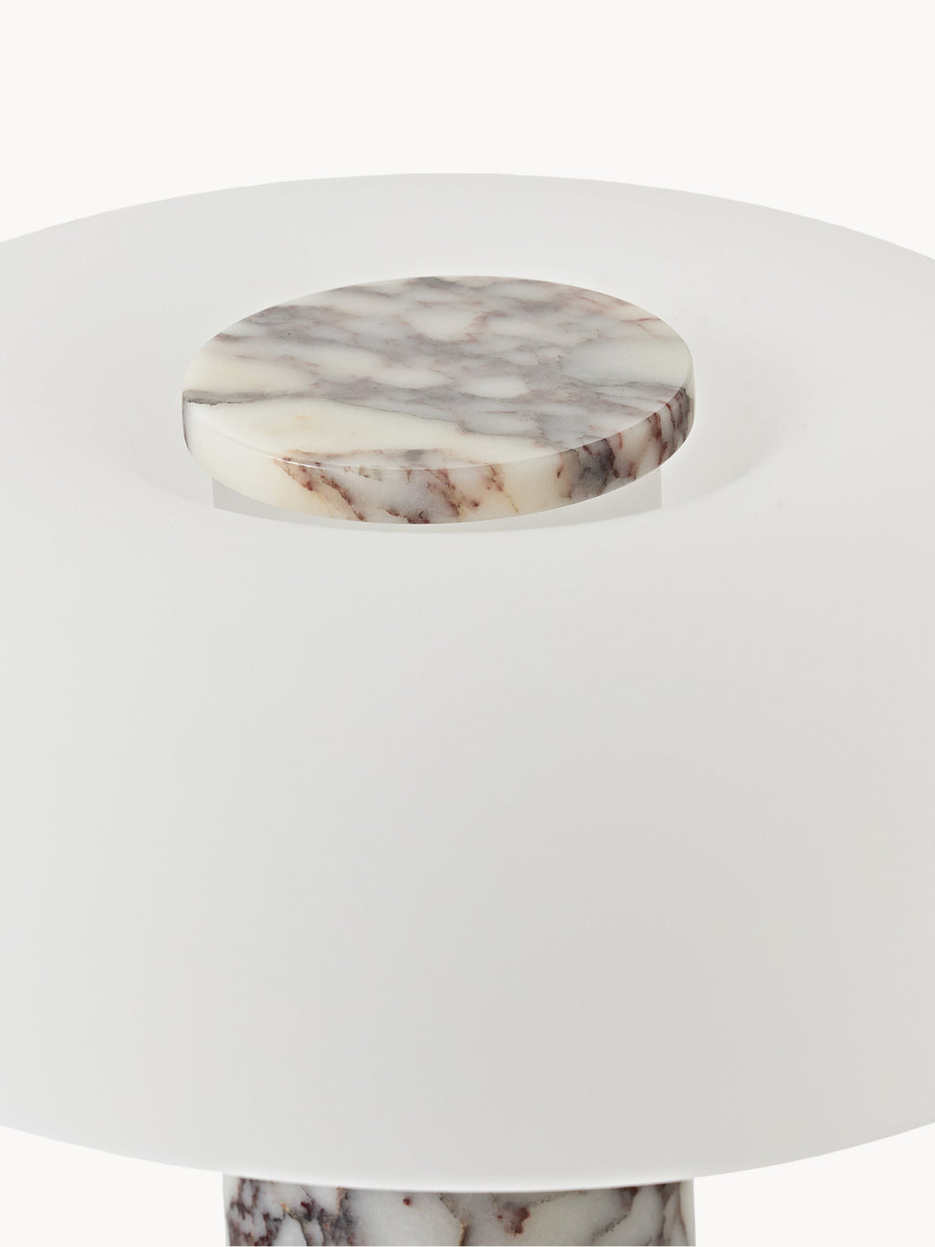 Lampe à poser avec pied en marbre Quinn - Marbre blanc, tons gris