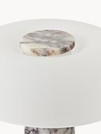 Lampe à poser avec pied en marbre Quinn - Marbre blanc, tons gris
