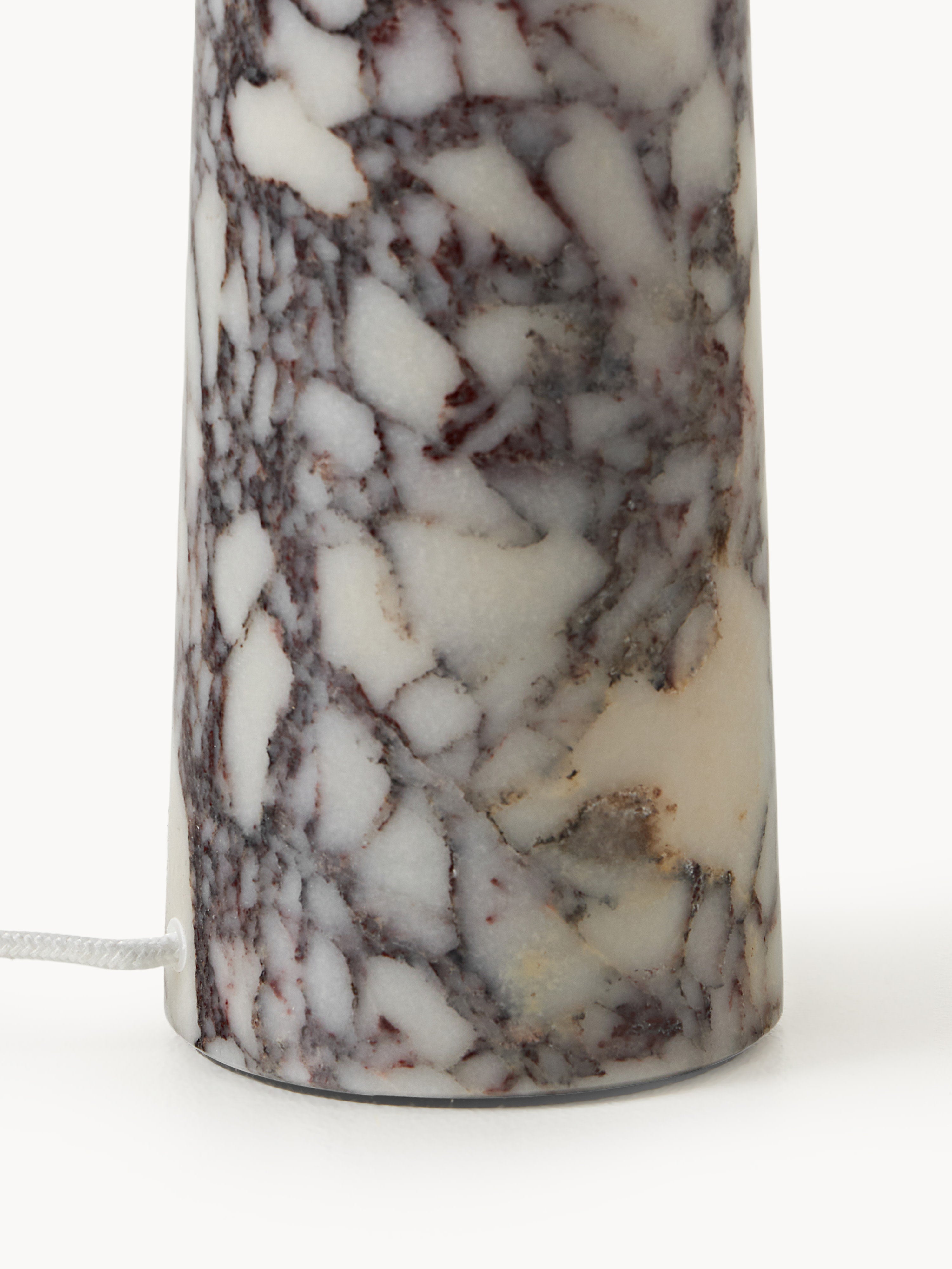 Lampe à poser avec pied en marbre Quinn - Marbre blanc, tons gris