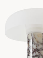 Lampe à poser avec pied en marbre Quinn - Marbre blanc, tons gris