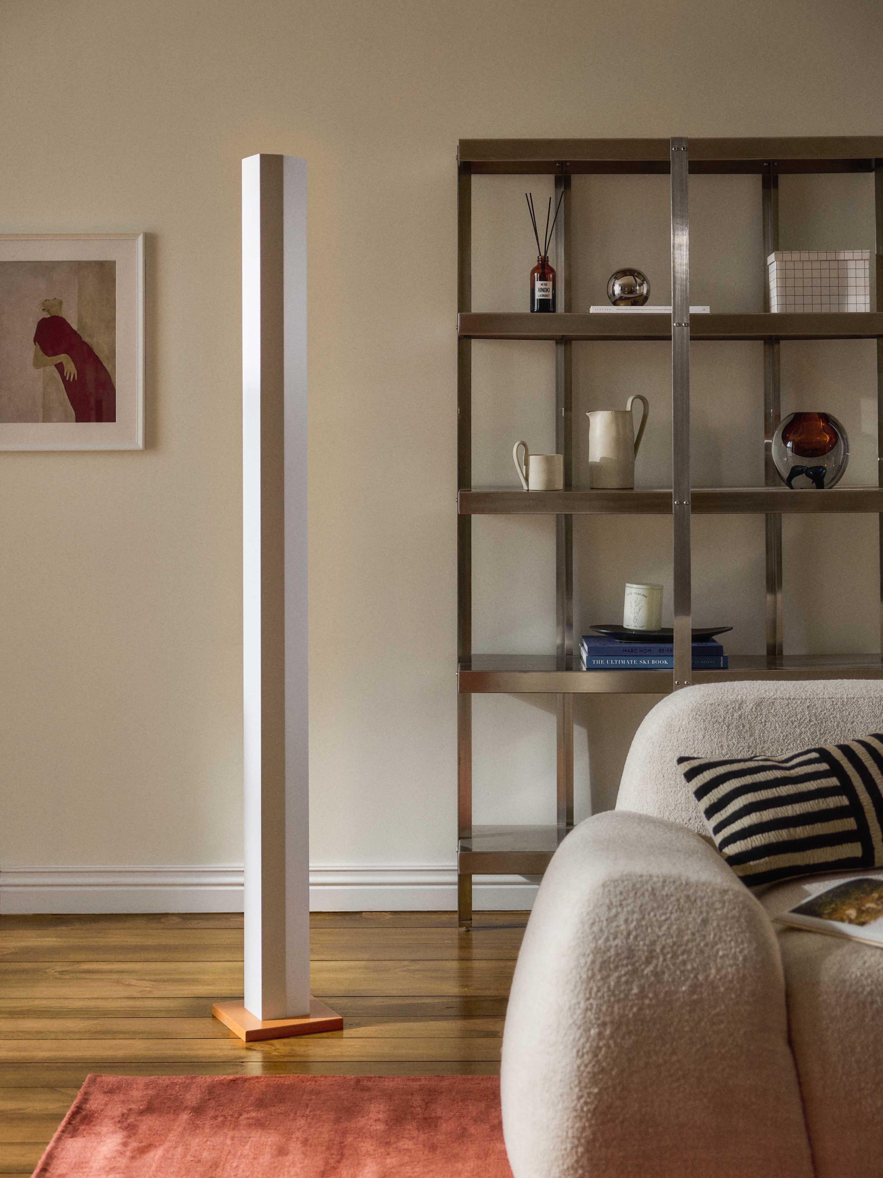 Lampadaire LED à intensité variable Compton - Orange, beige, gris clair
