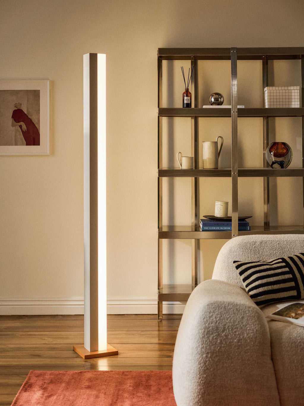 Lampadaire LED à intensité variable Compton - Orange, beige, gris clair
