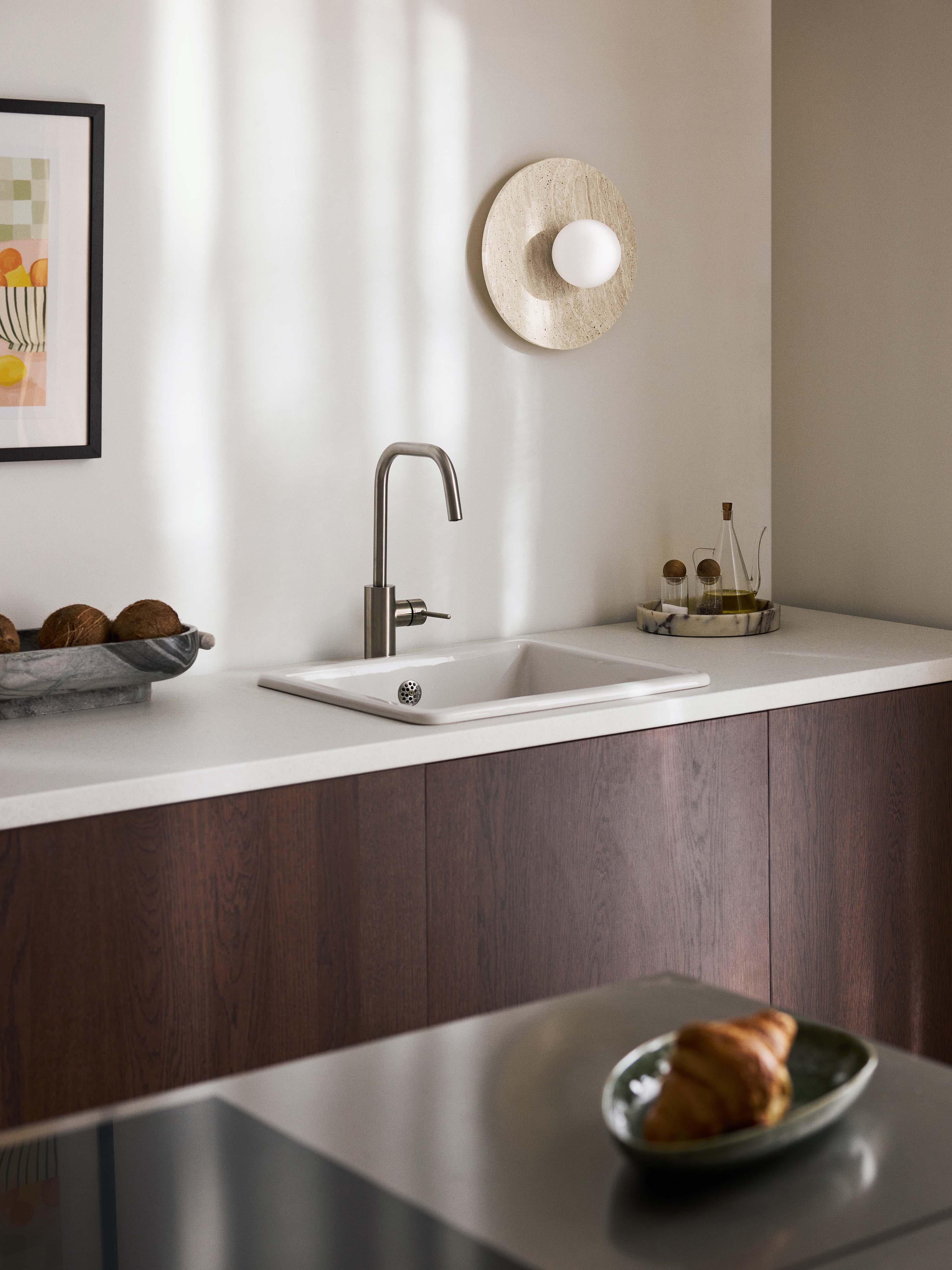 Applique murale/plafonnier en travertin Alto - Travertin beige clair