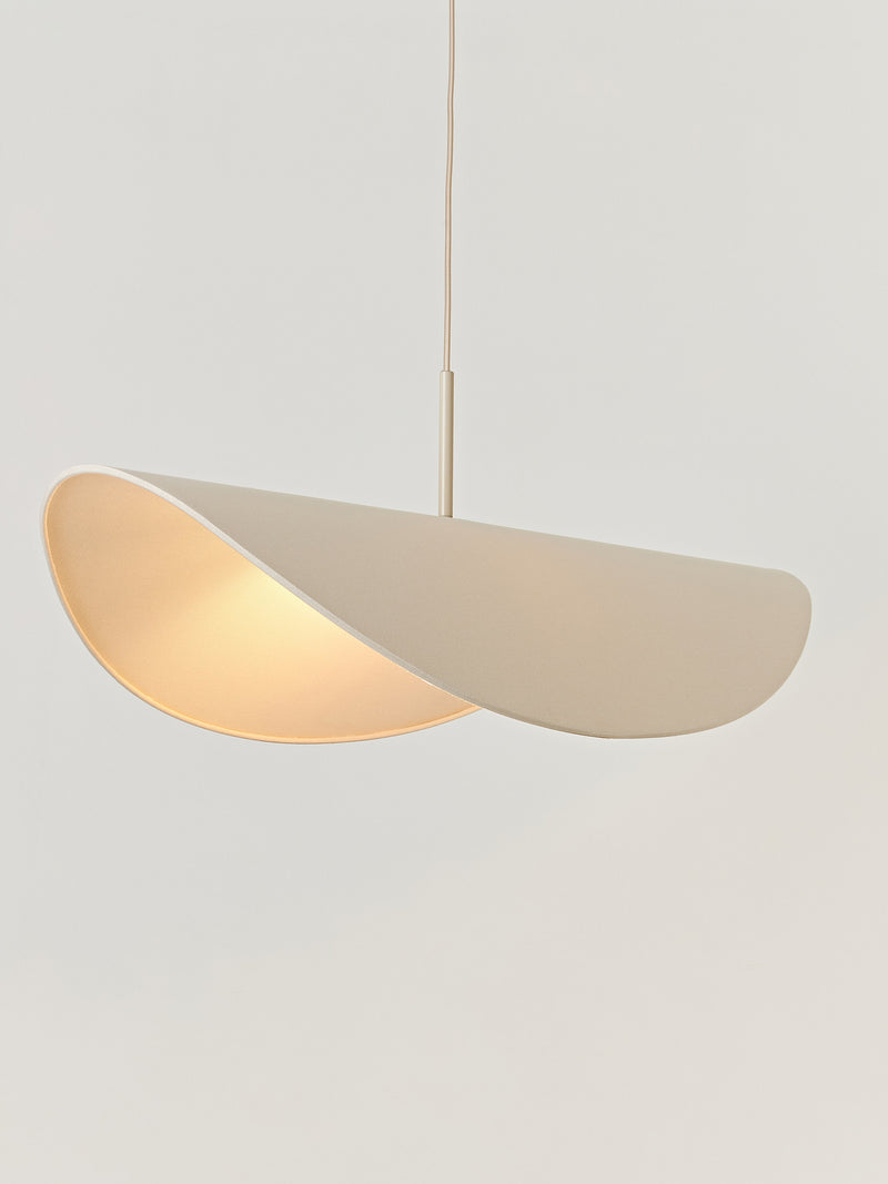 Grande suspension en lin Aadam - Beige clair