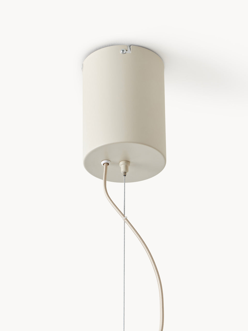 Grande suspension en lin Matias - Beige clair, noir