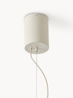 Grande suspension en lin Matias - Beige clair, noir
