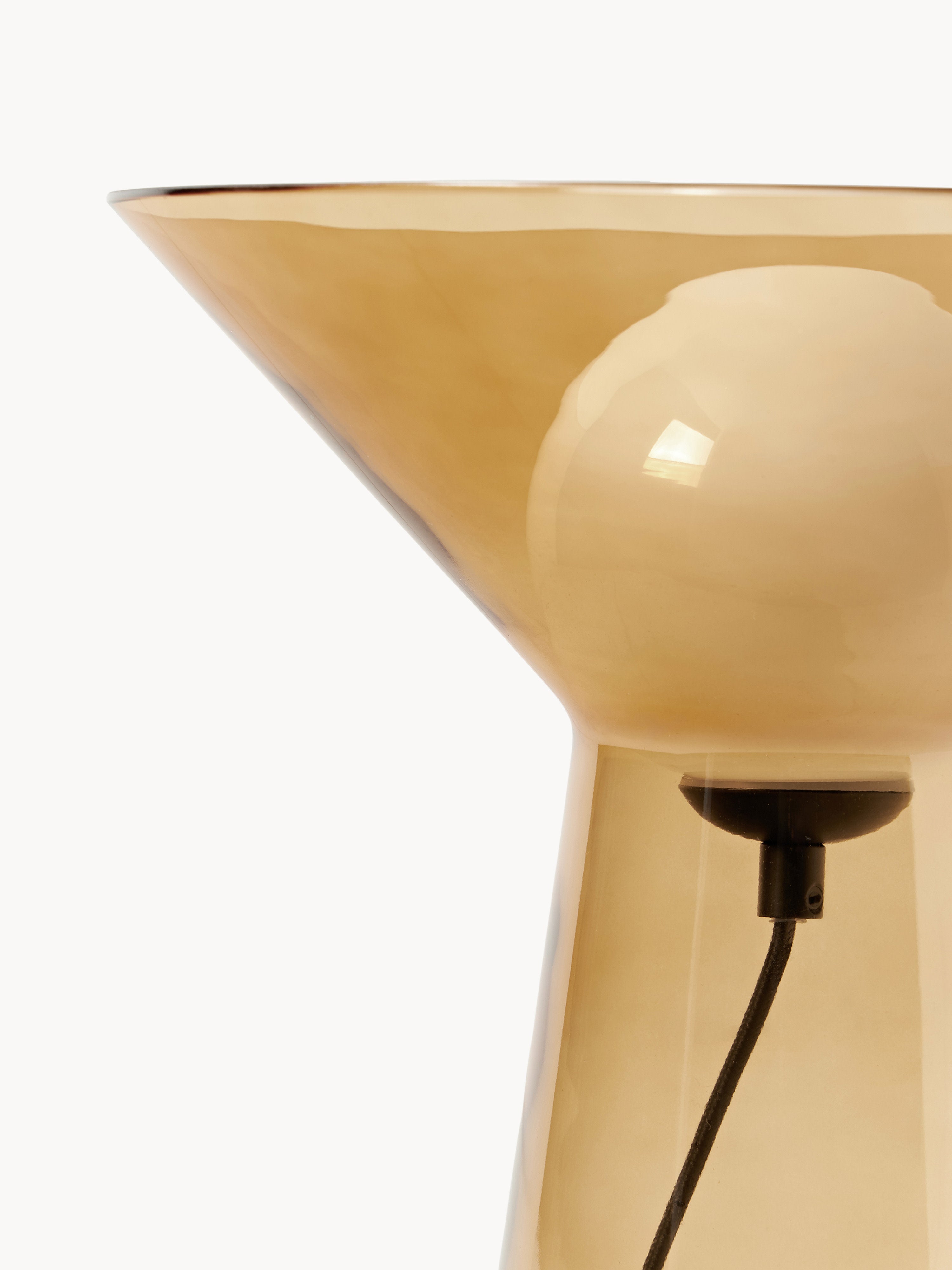 Petite lampe à poser en verre Byrne - Marron clair