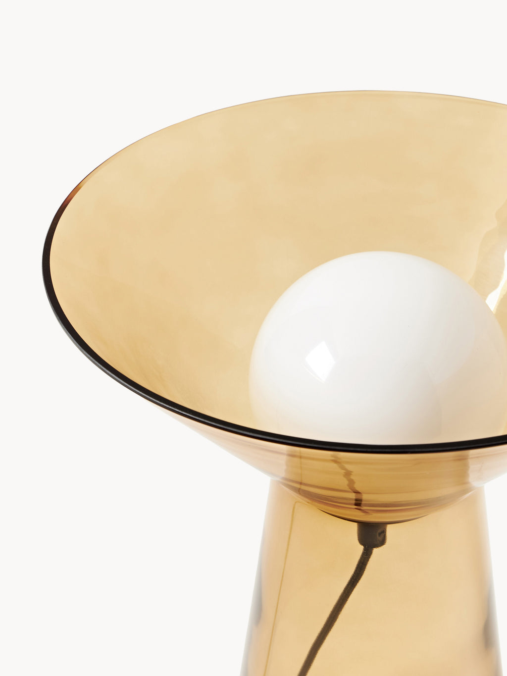 Petite lampe à poser en verre Byrne - Marron clair