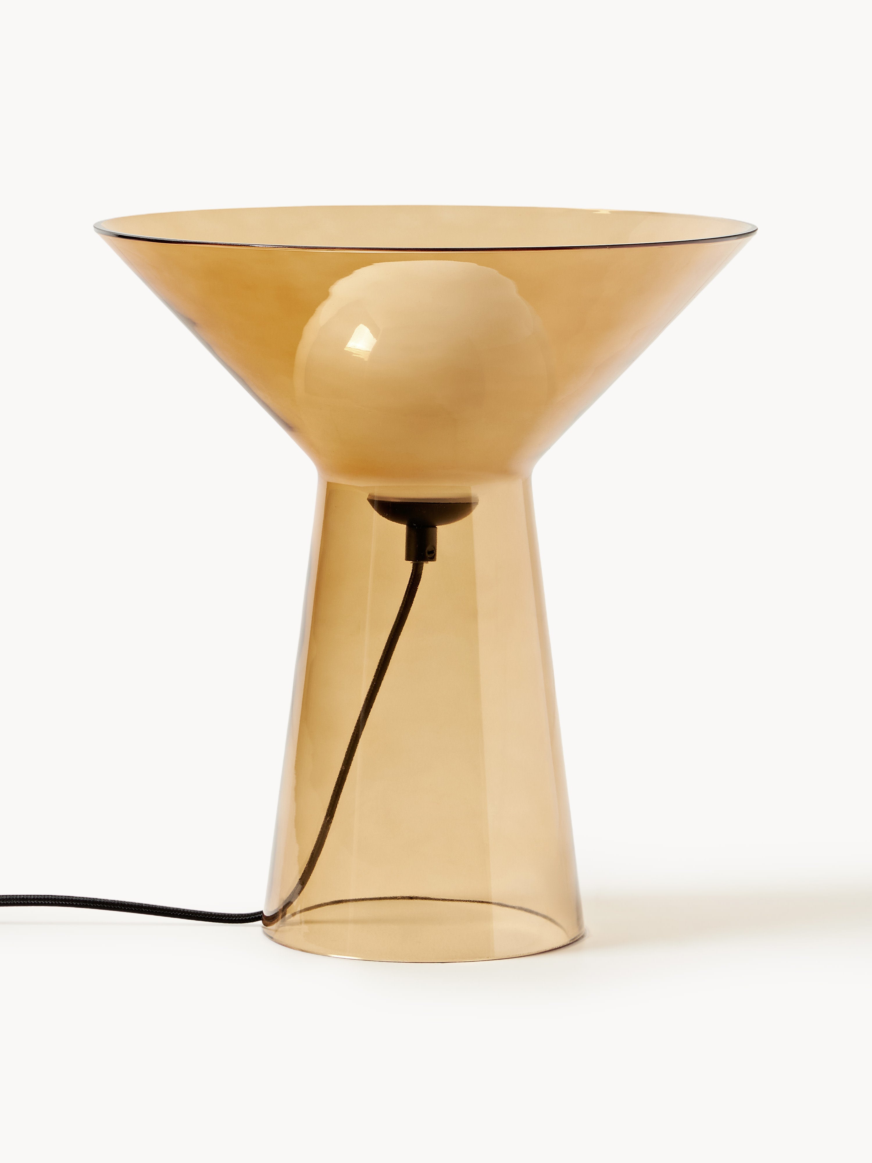 Petite lampe à poser en verre Byrne - Marron clair