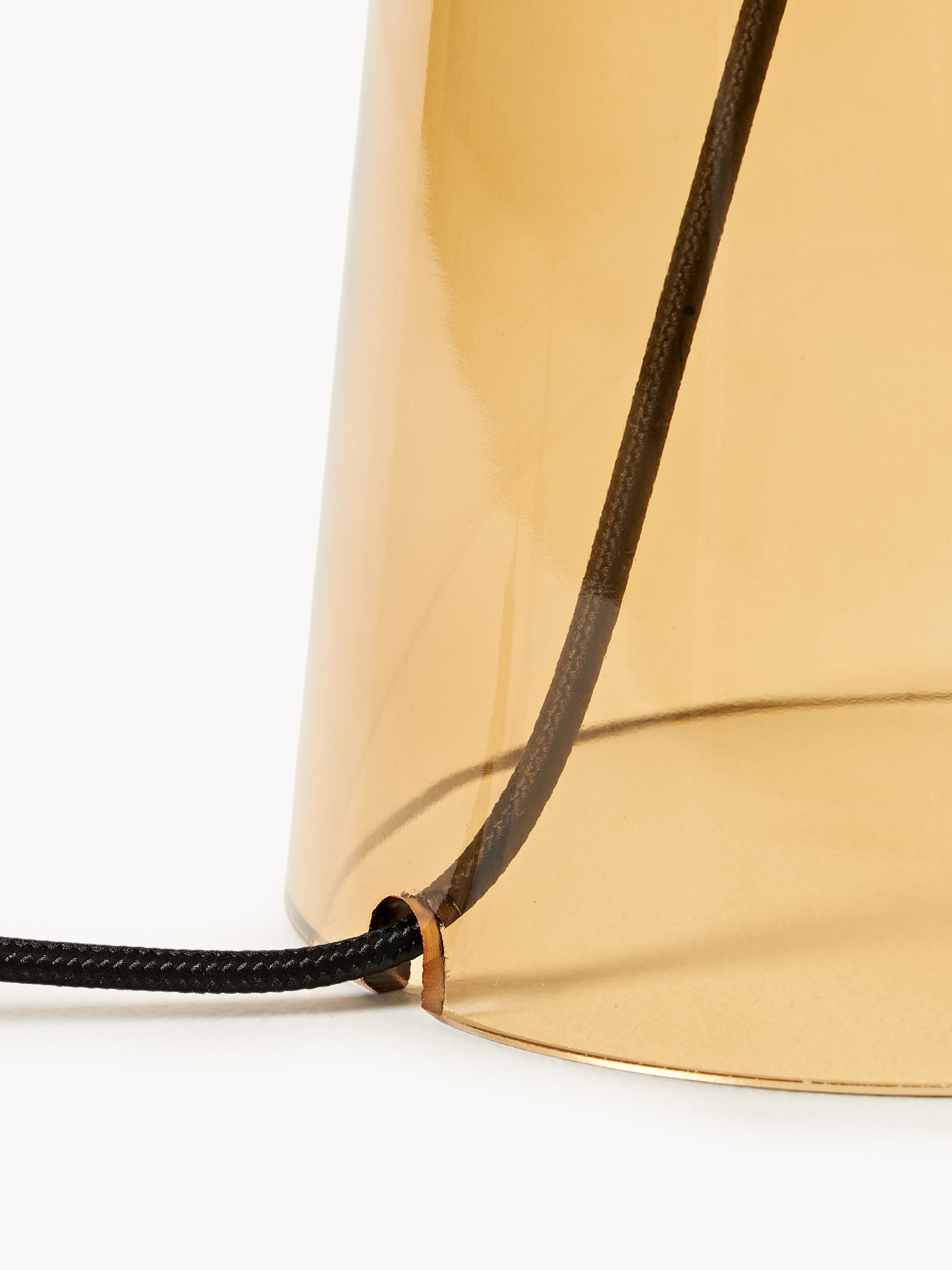 Petite lampe à poser en verre Byrne - Marron clair