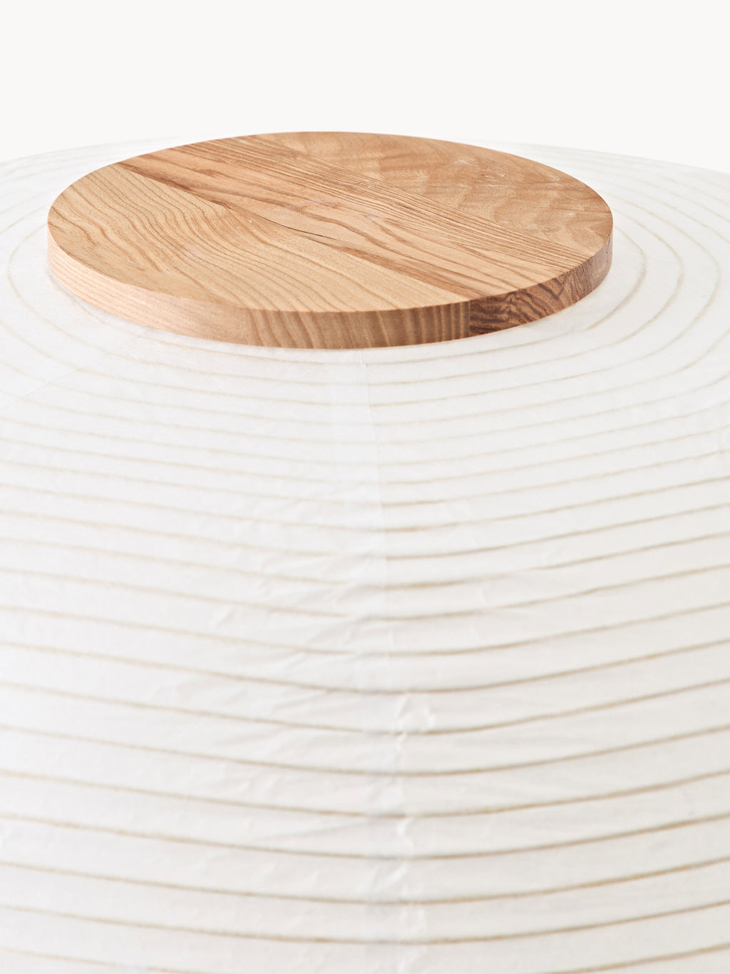 Lampadaire design en papier de riz Plato - Blanc, bois de frêne