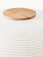Lampadaire design en papier de riz Plato - Blanc, bois de frêne