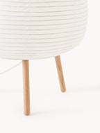 Lampadaire design en papier de riz Plato - Blanc, bois de frêne