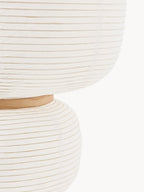 Lampadaire design en papier de riz Plato - Blanc, bois de frêne